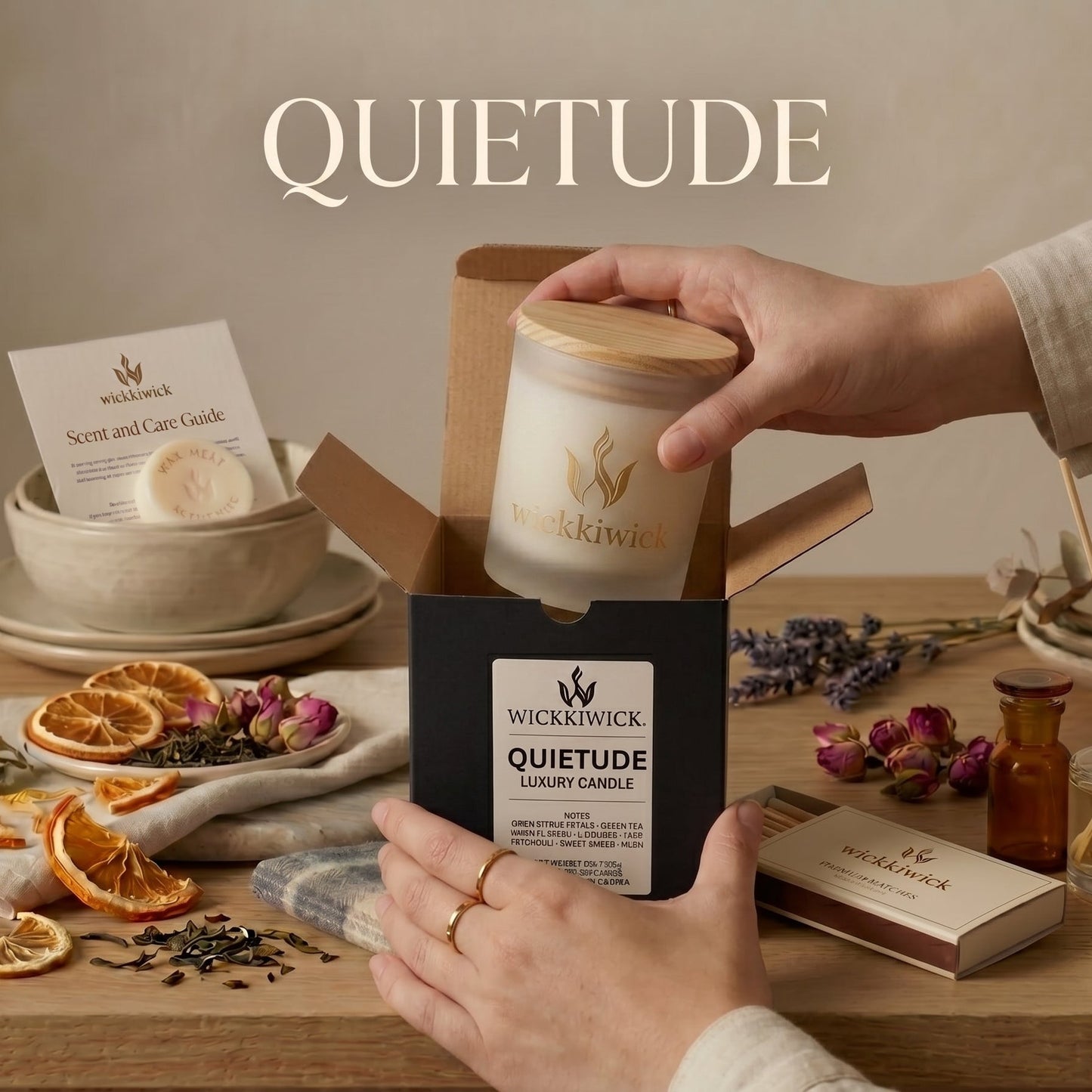Q U I E T U D E | Luxury Hand-Poured 2 Wick Candle